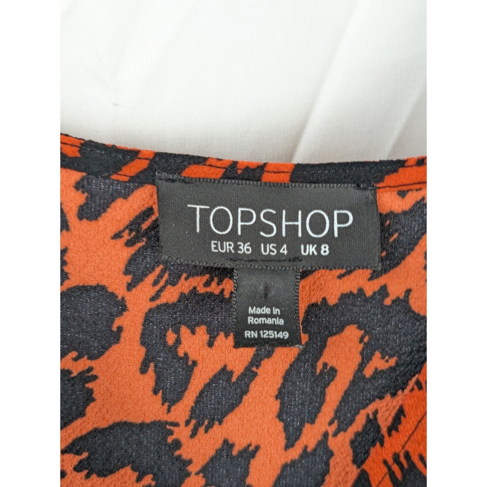 Y2K Leopard Print Ruffle Maxi Wrap Dress Size 4 Strappy Indie Sleaze Festival - Picture 5 of 9